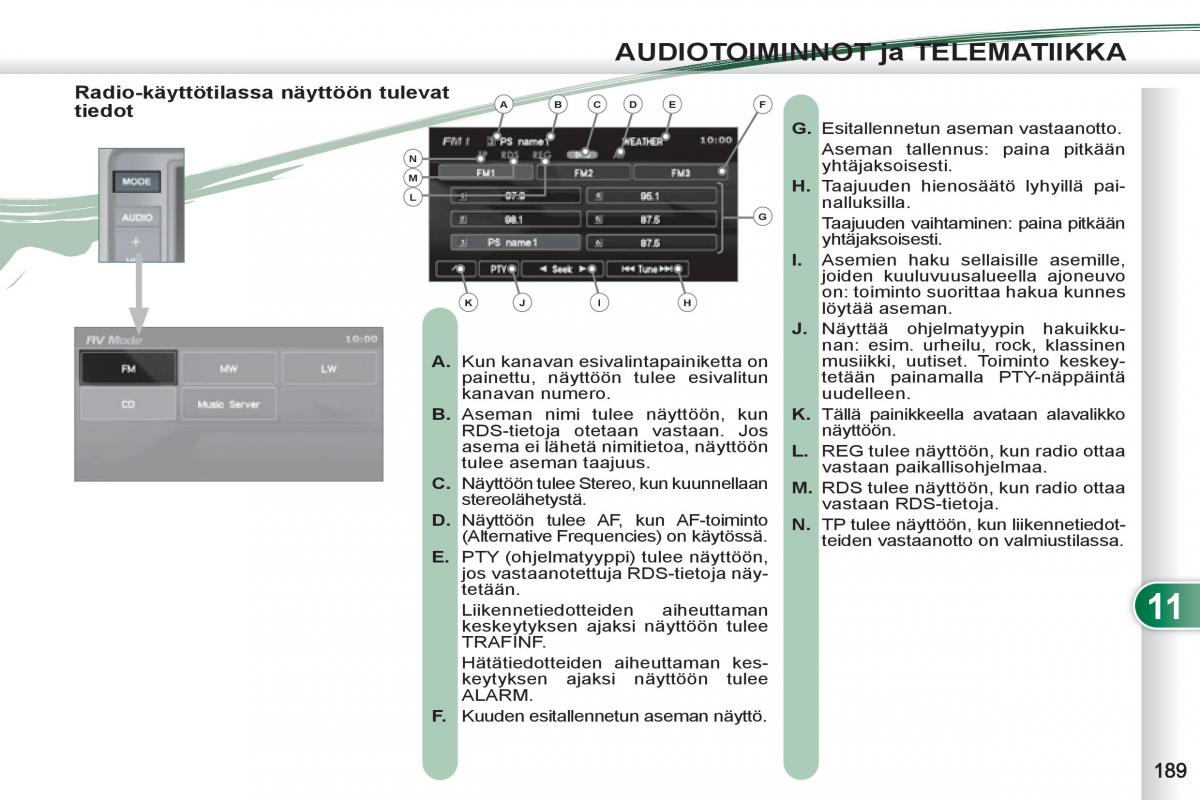 Peugeot 4007 omistajan kasikirja / page 191