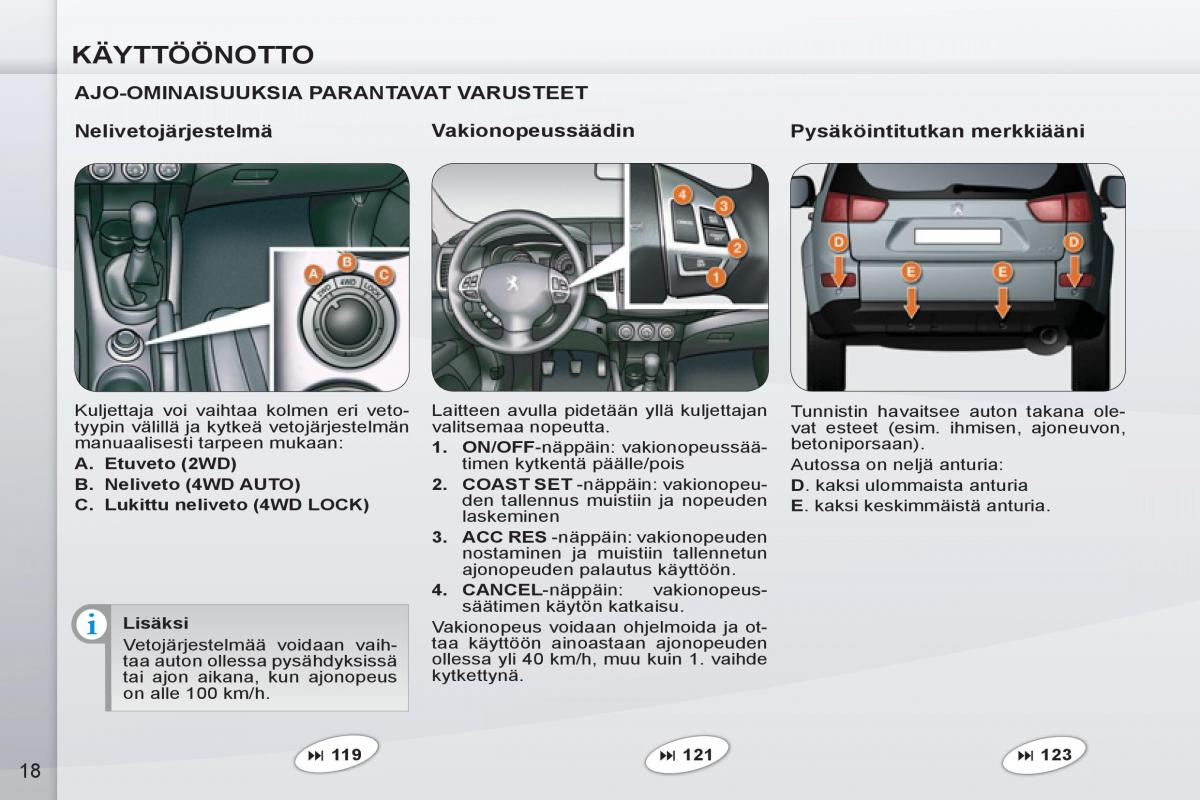 Peugeot 4007 omistajan kasikirja / page 20