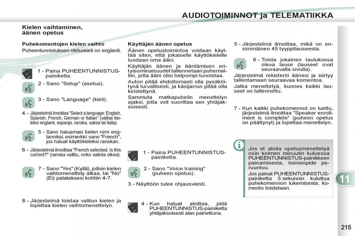 Peugeot 4007 omistajan kasikirja / page 217