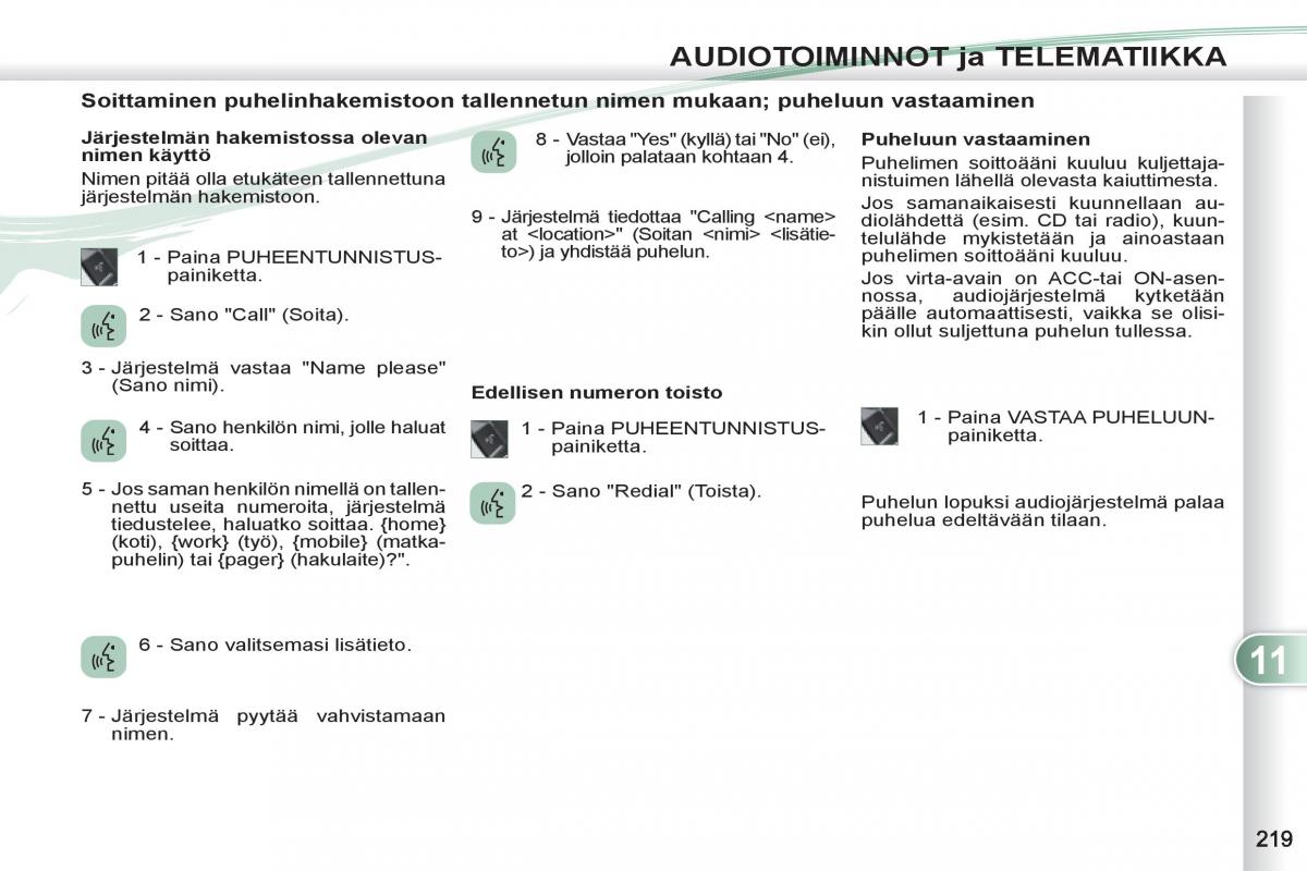 Peugeot 4007 omistajan kasikirja / page 221