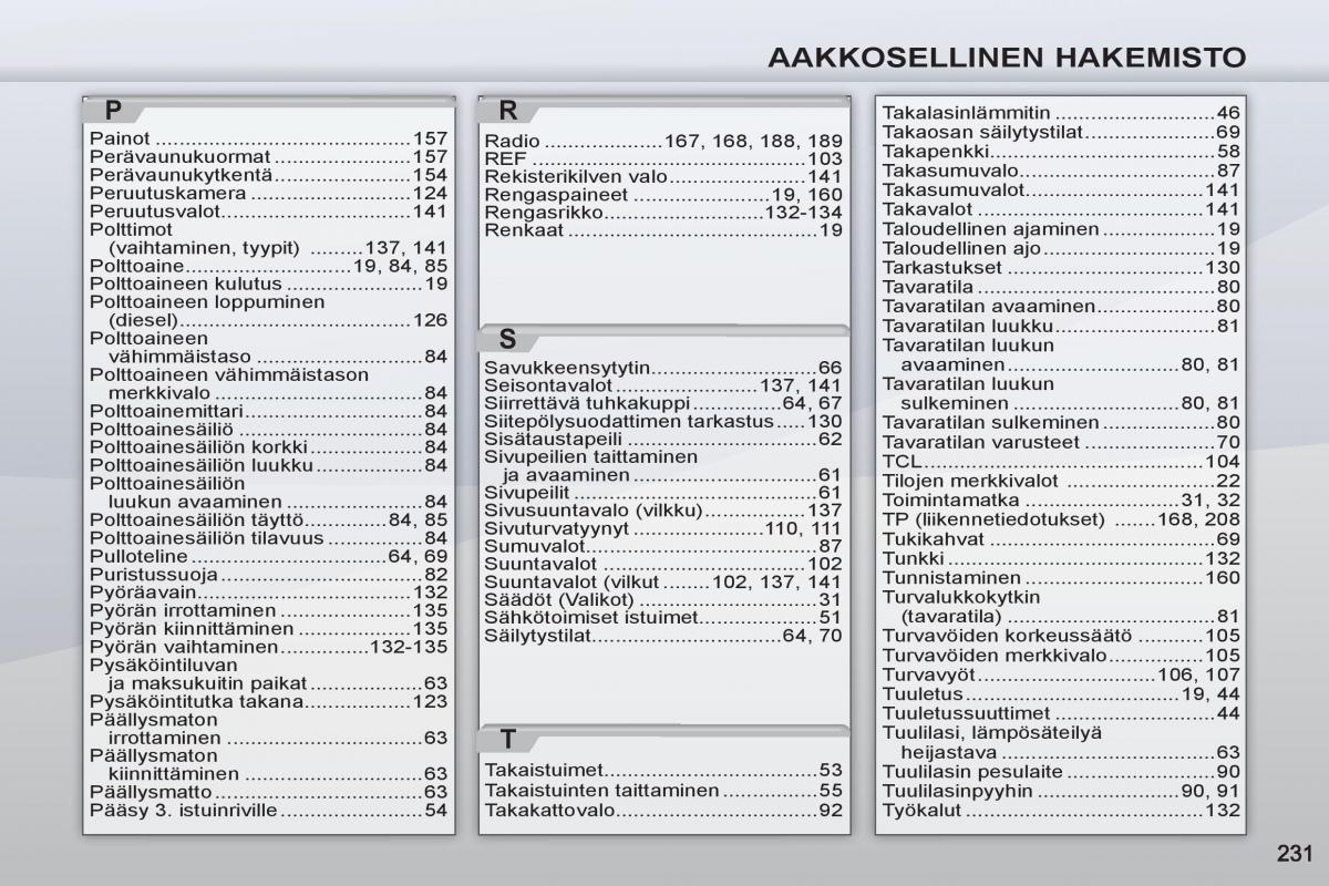 Peugeot 4007 omistajan kasikirja / page 233