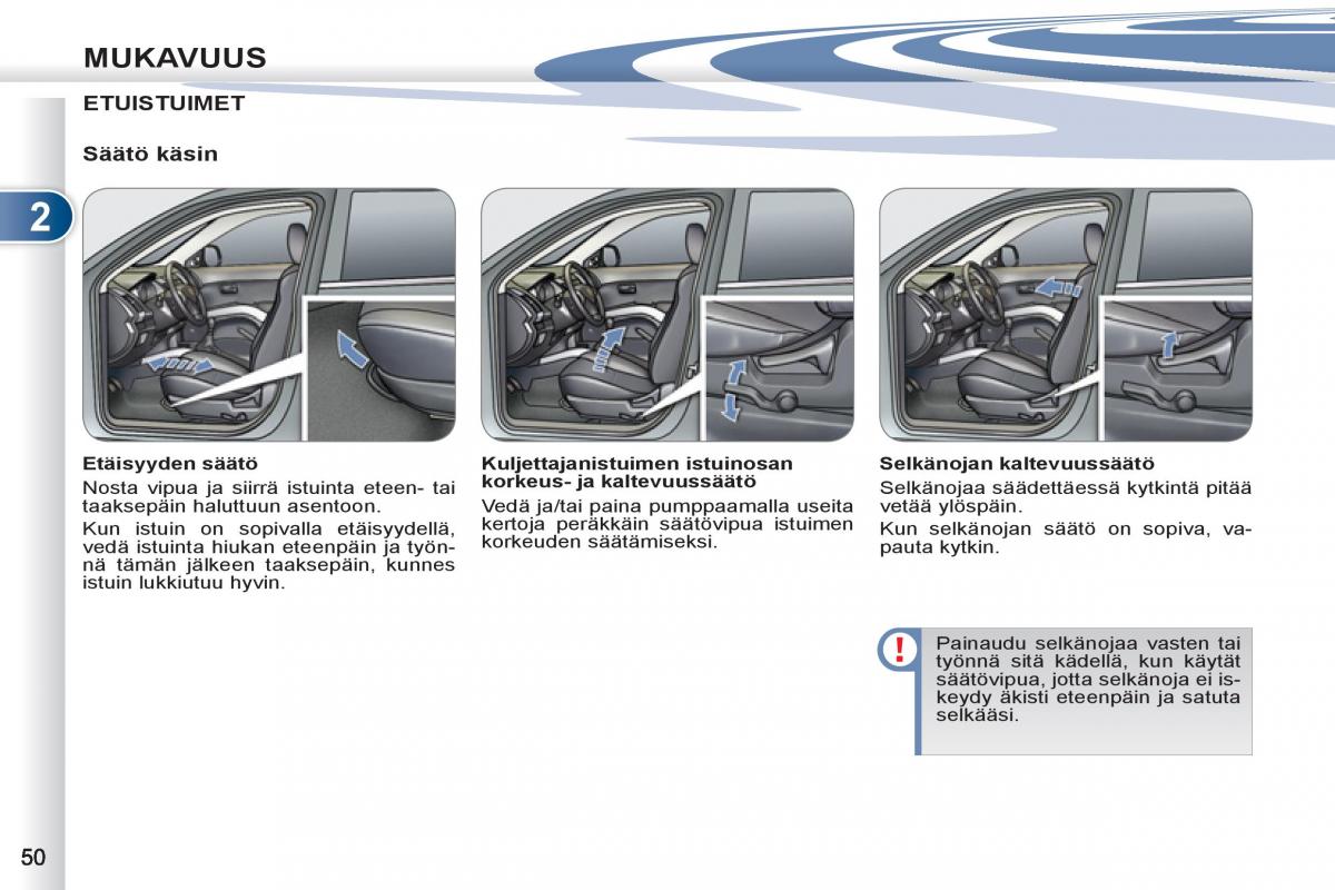 Peugeot 4007 omistajan kasikirja / page 52