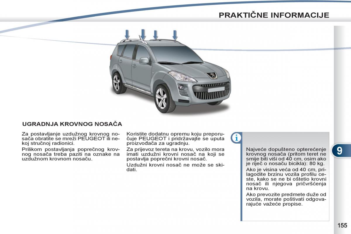 Peugeot 4007 vlasnicko uputstvo / page 157