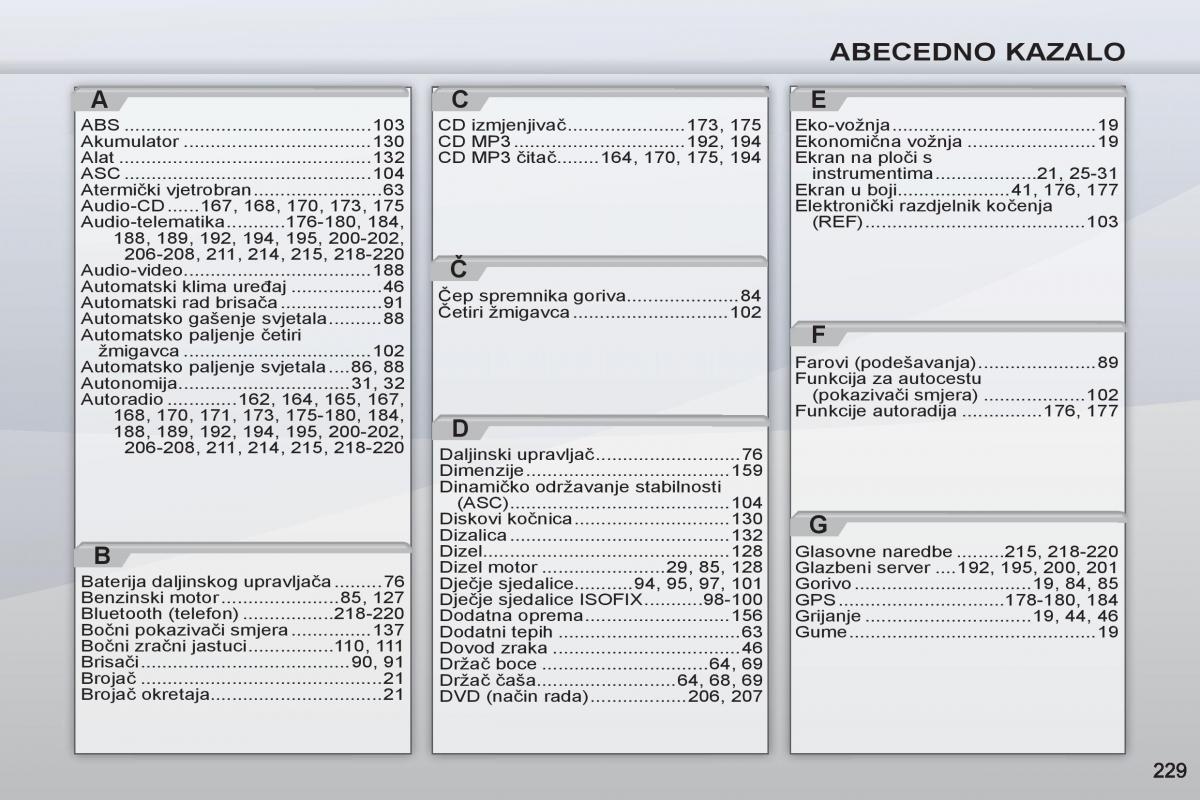 Peugeot 4007 vlasnicko uputstvo / page 231