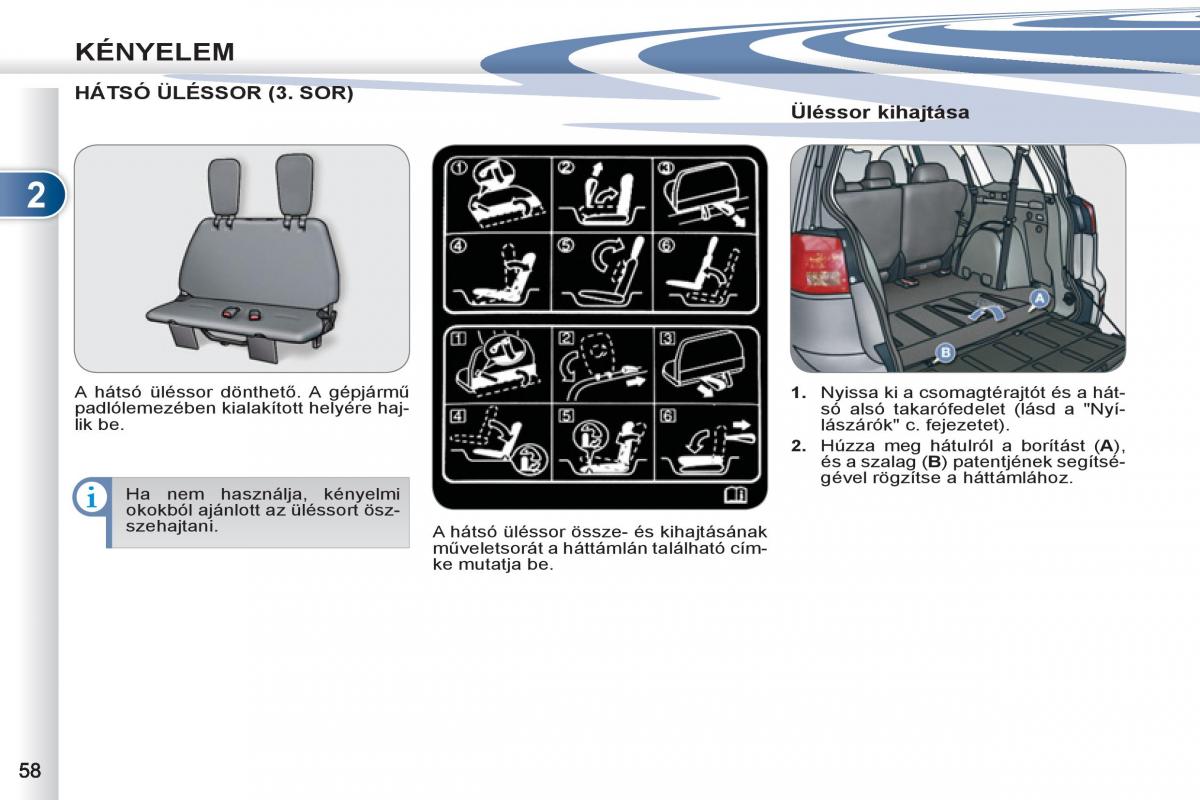 Peugeot 4007 Kezelesi utmutato / page 60