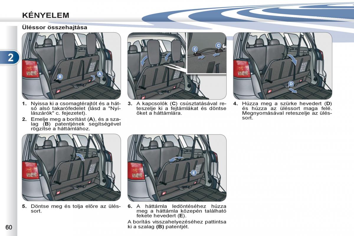 Peugeot 4007 Kezelesi utmutato / page 62