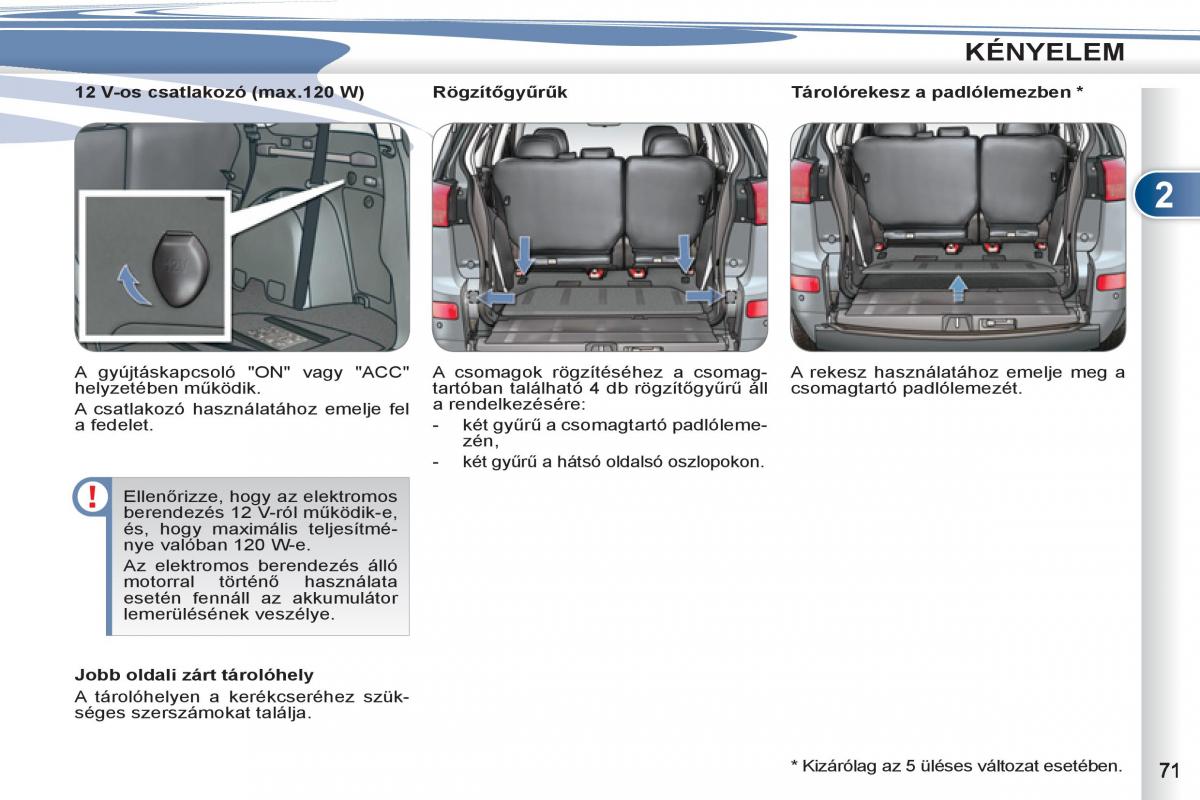 Peugeot 4007 Kezelesi utmutato / page 73