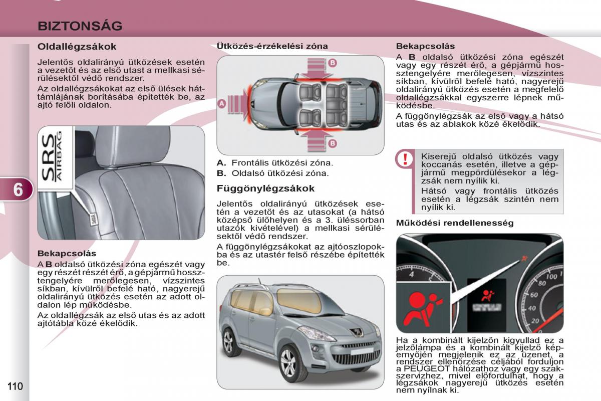 Peugeot 4007 Kezelesi utmutato / page 112