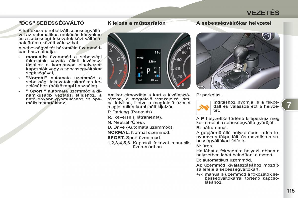 Peugeot 4007 Kezelesi utmutato / page 117