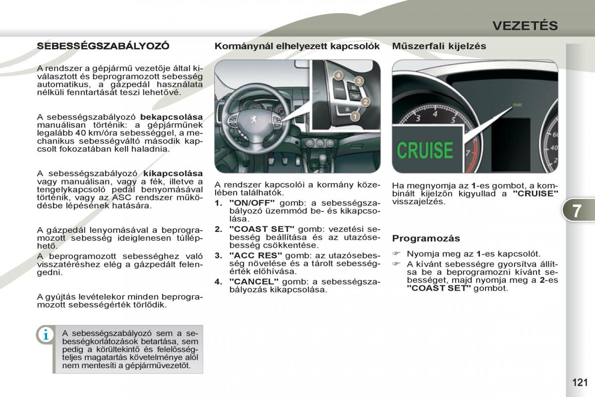 Peugeot 4007 Kezelesi utmutato / page 123