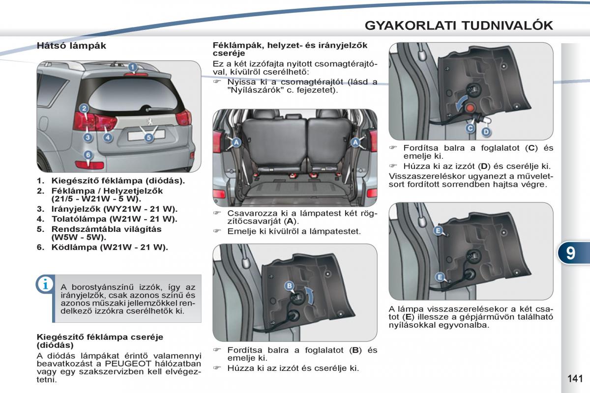 Peugeot 4007 Kezelesi utmutato / page 143