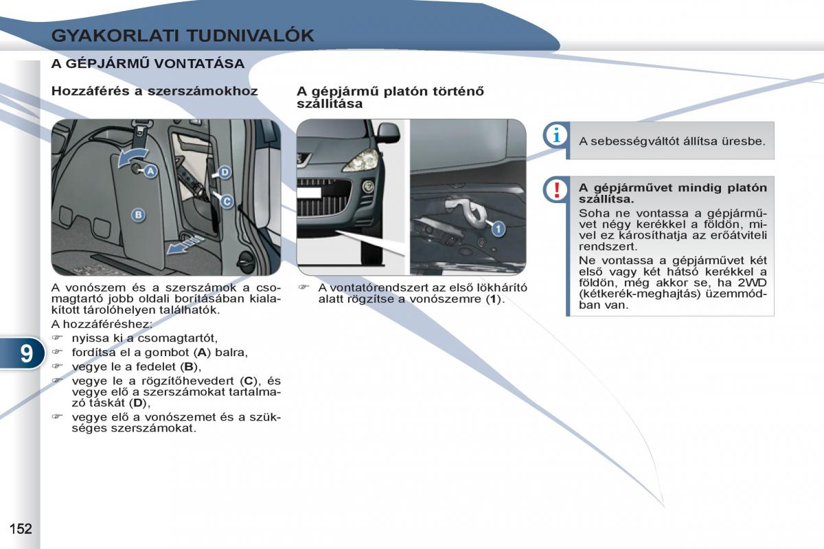 Peugeot 4007 Kezelesi utmutato / page 154