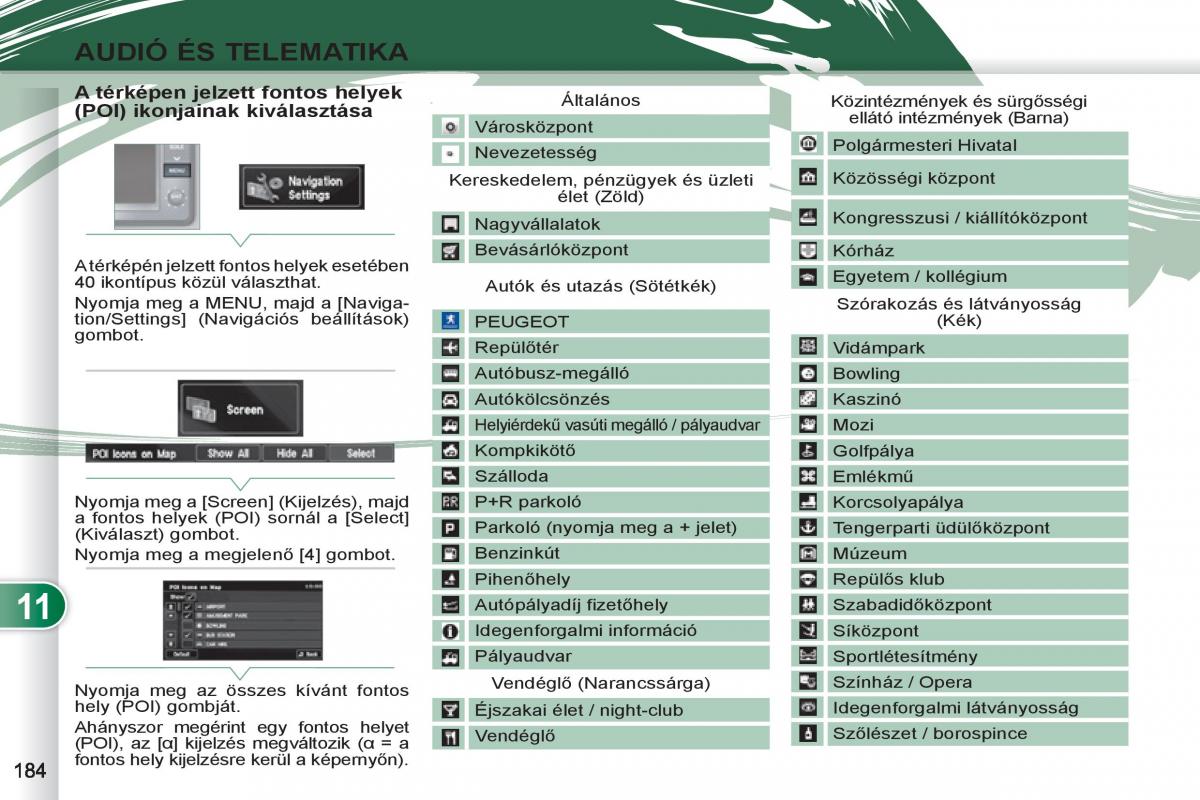 Peugeot 4007 Kezelesi utmutato / page 186