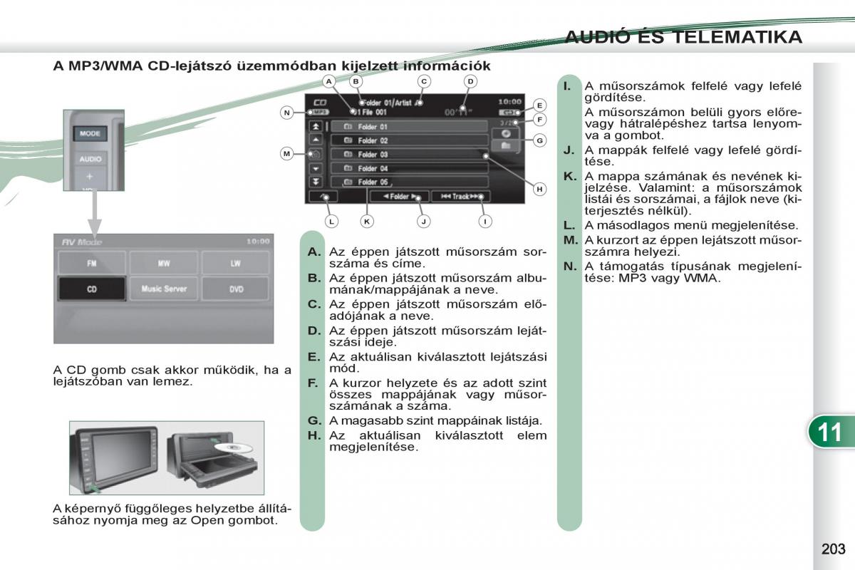 Peugeot 4007 Kezelesi utmutato / page 205