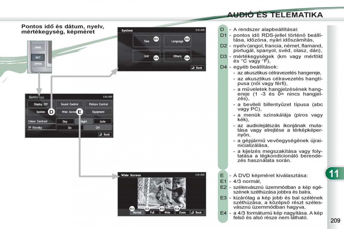 Peugeot 4007 Kezelesi utmutato / page 211