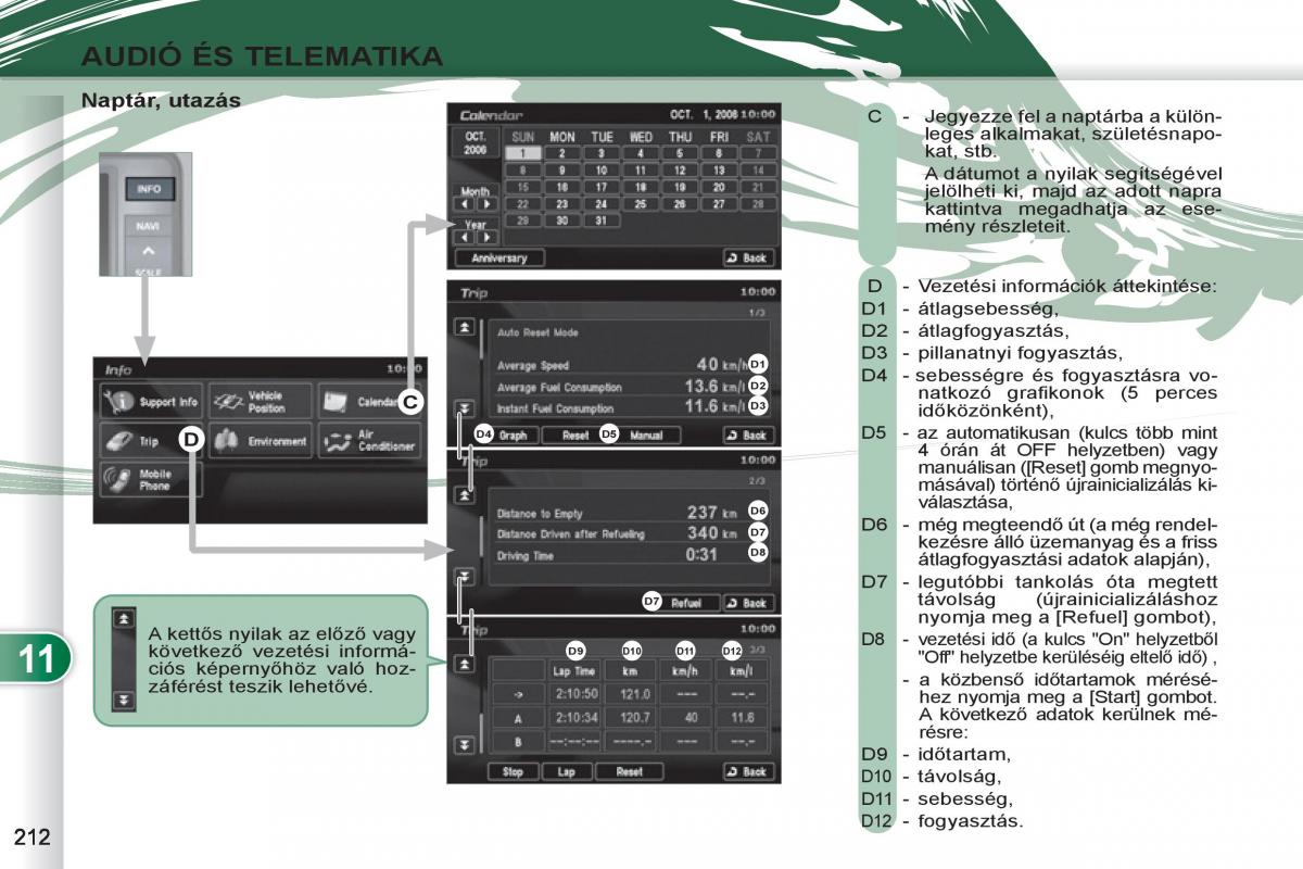 Peugeot 4007 Kezelesi utmutato / page 214