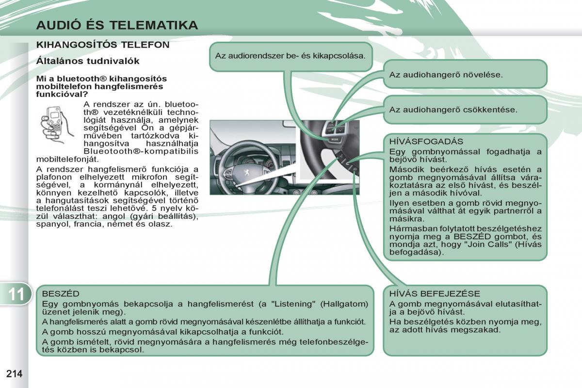 Peugeot 4007 Kezelesi utmutato / page 216