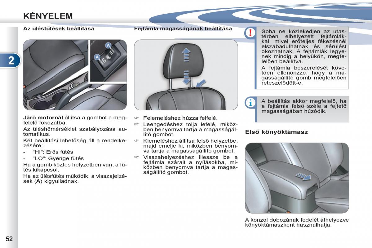 Peugeot 4007 Kezelesi utmutato / page 54