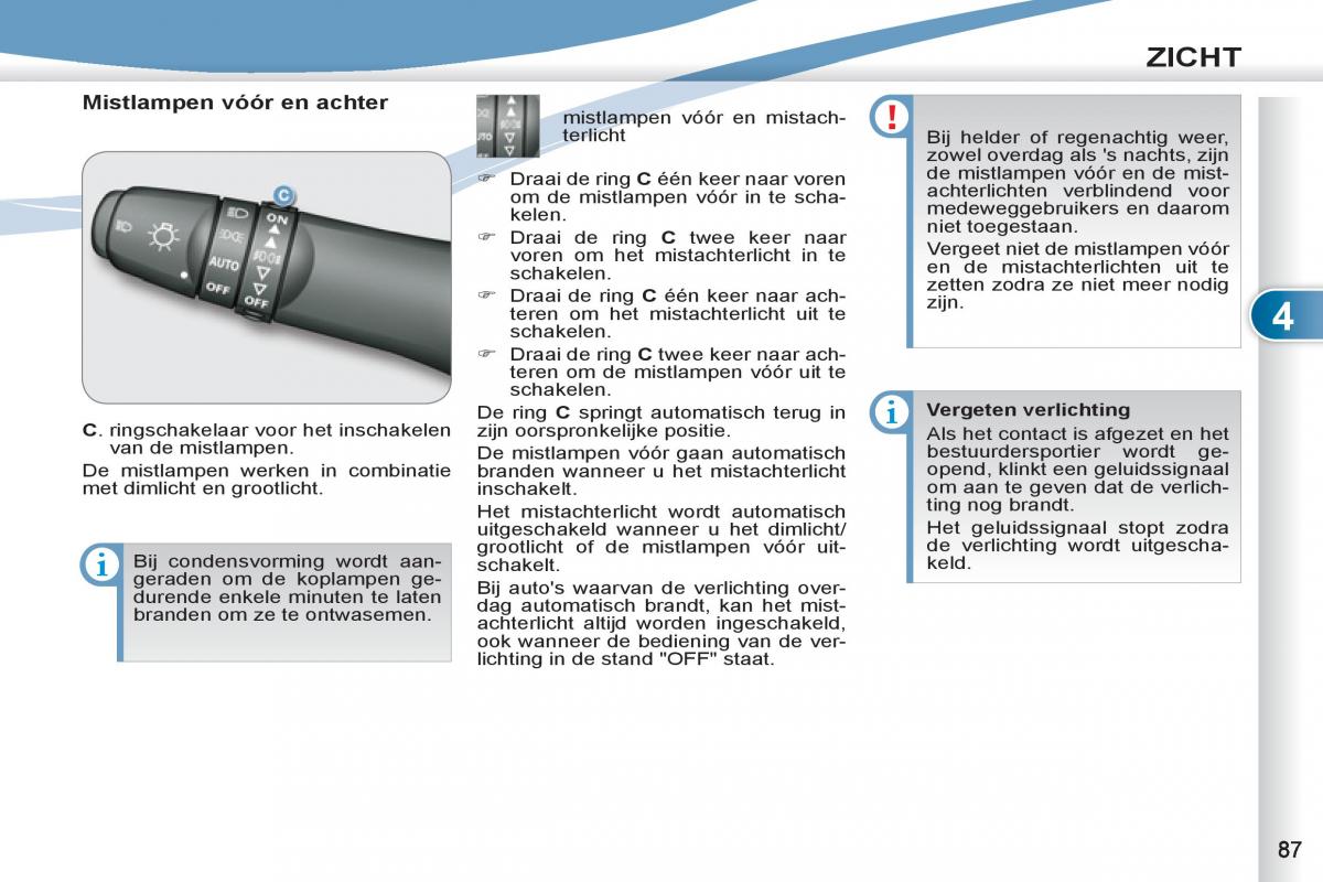 Peugeot 4007 handleiding / page 89