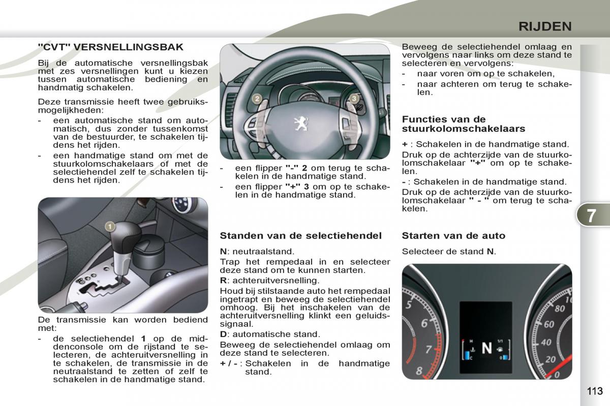 Peugeot 4007 handleiding / page 115