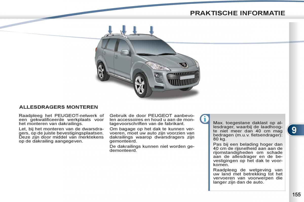 Peugeot 4007 handleiding / page 157