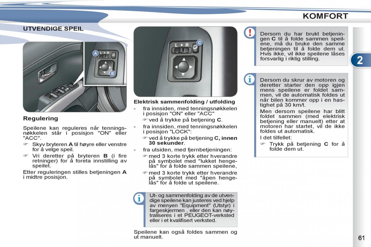 Peugeot 4007 bruksanvisningen / page 63