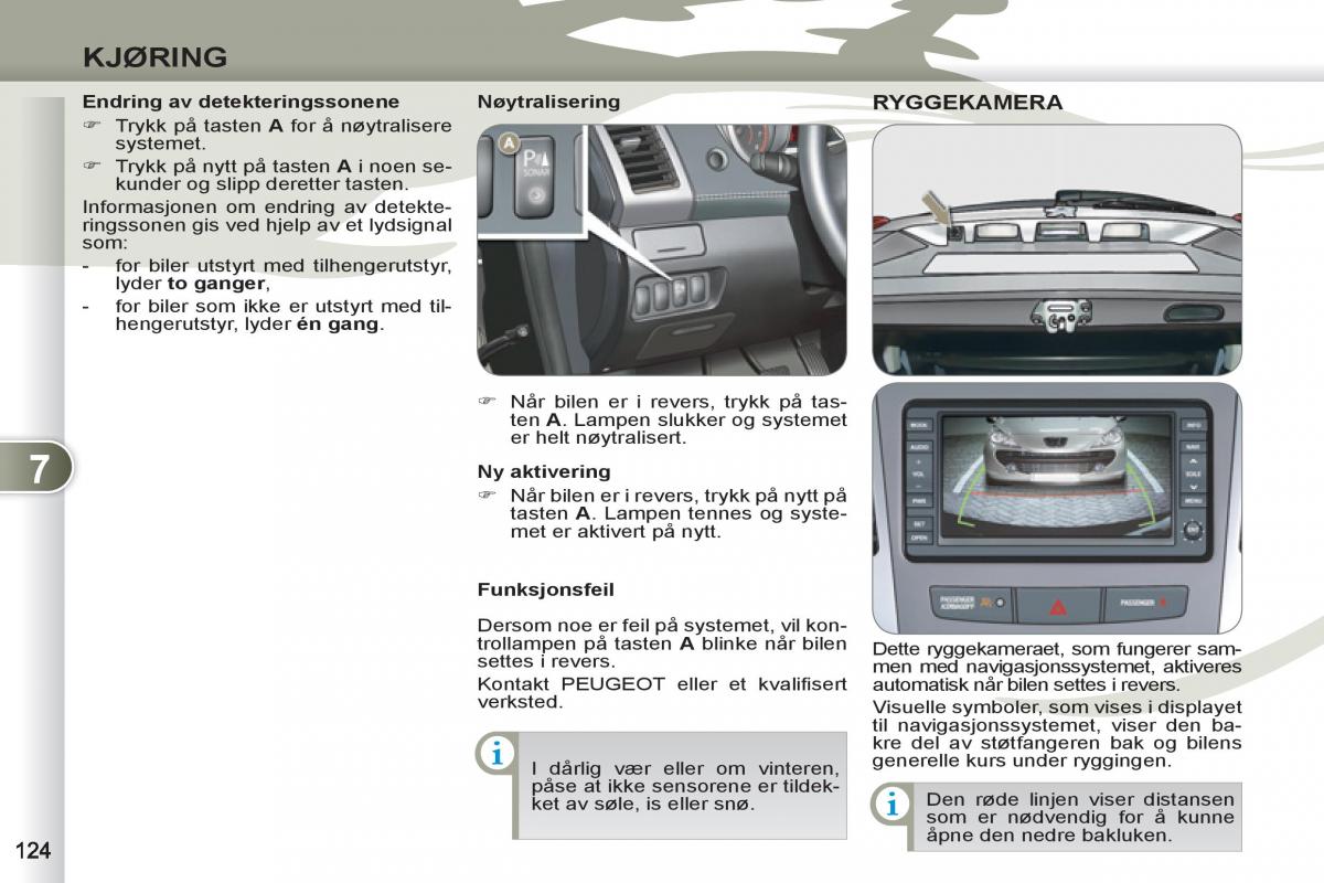 Peugeot 4007 bruksanvisningen / page 126