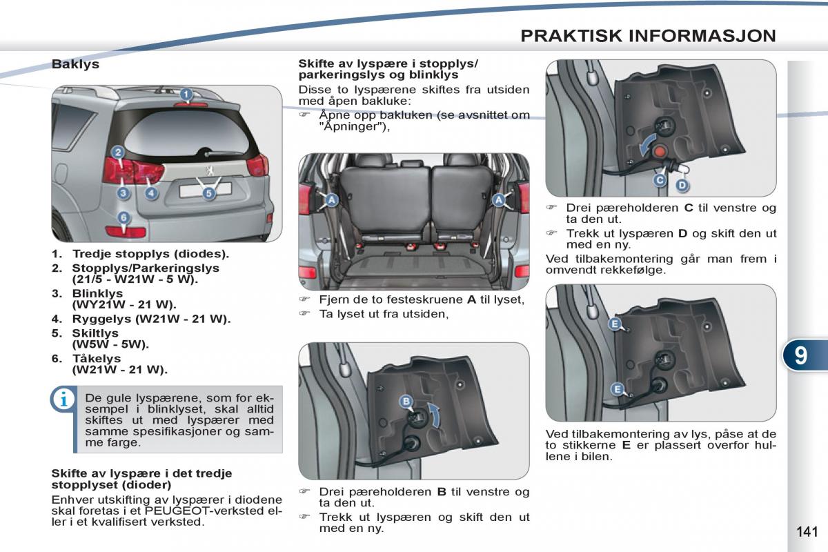 Peugeot 4007 bruksanvisningen / page 143