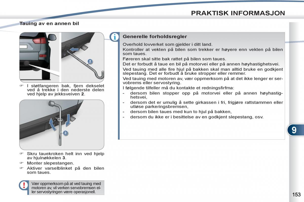 Peugeot 4007 bruksanvisningen / page 155