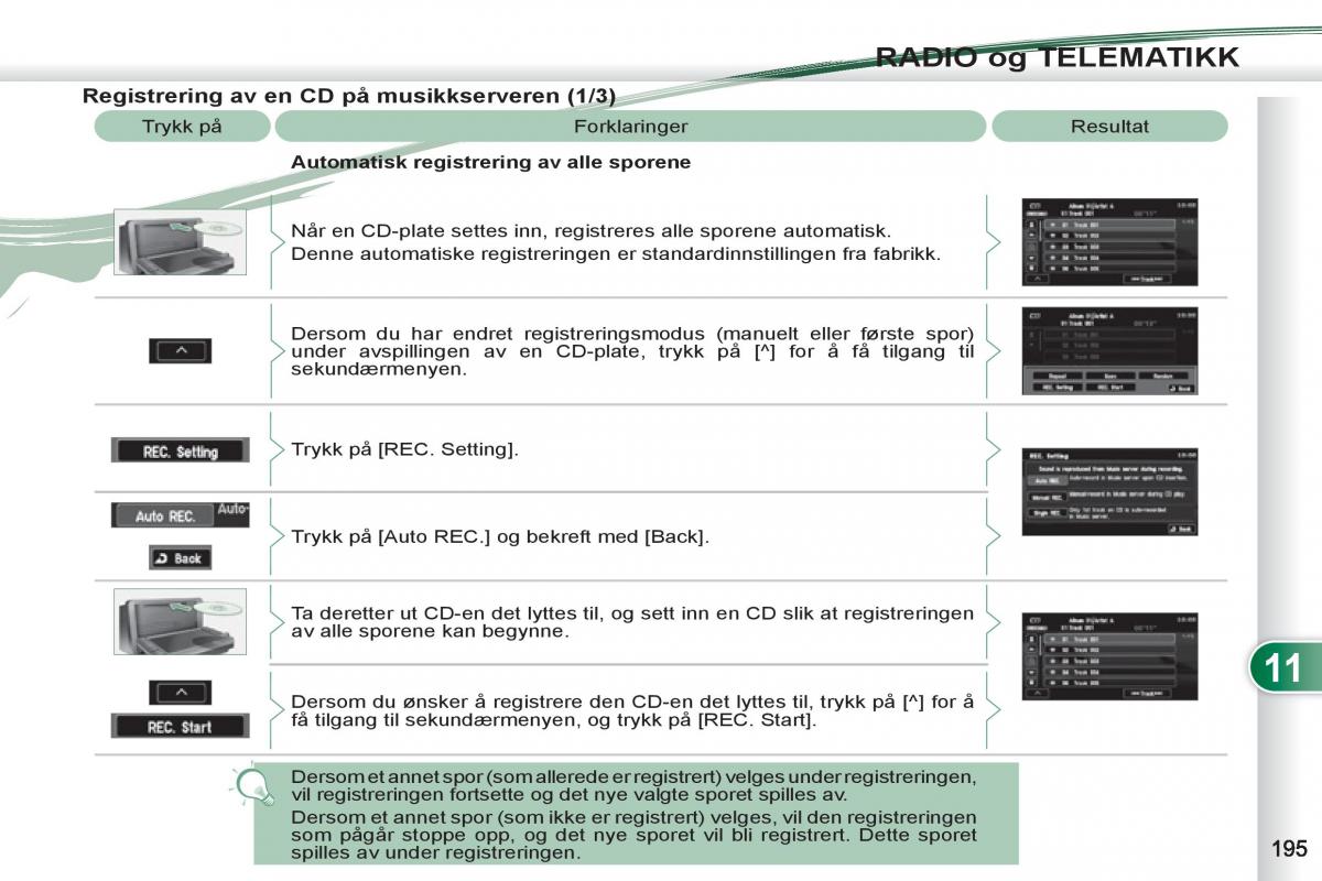 Peugeot 4007 bruksanvisningen / page 197