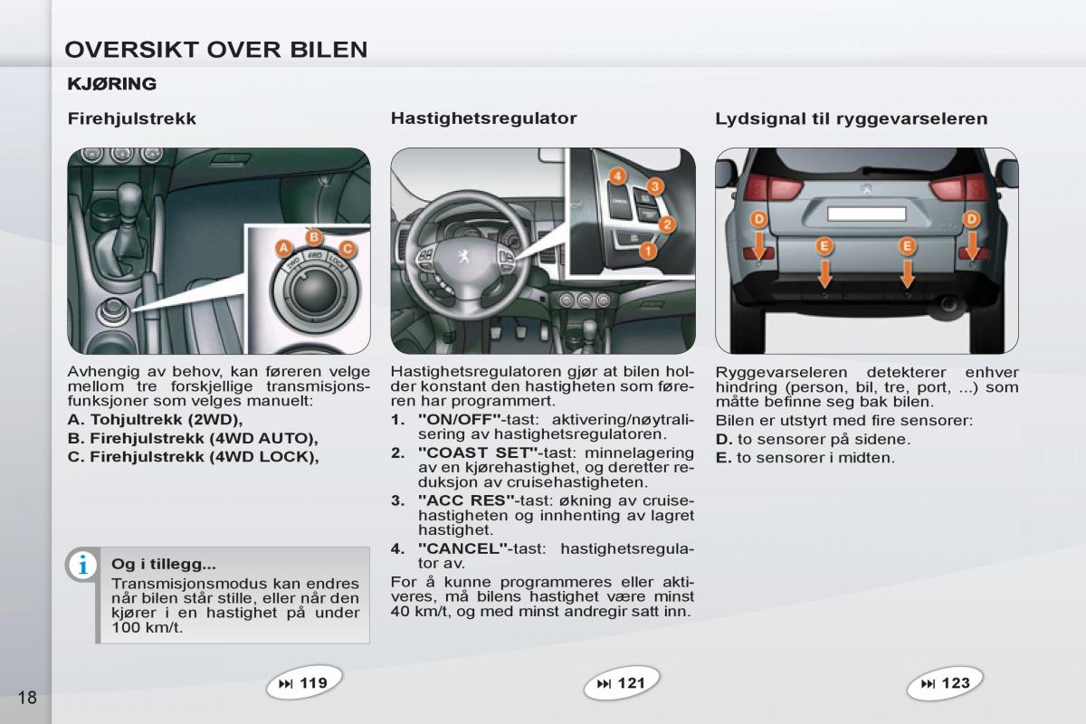 Peugeot 4007 bruksanvisningen / page 20