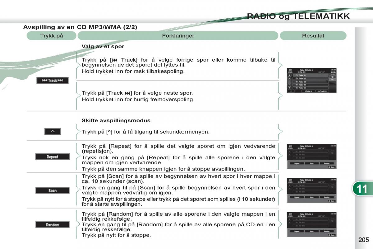 Peugeot 4007 bruksanvisningen / page 207