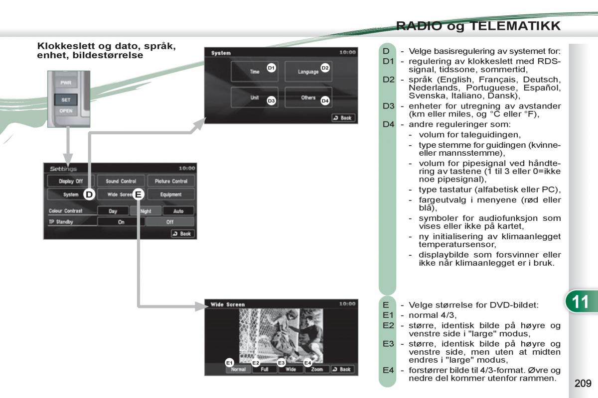 Peugeot 4007 bruksanvisningen / page 211