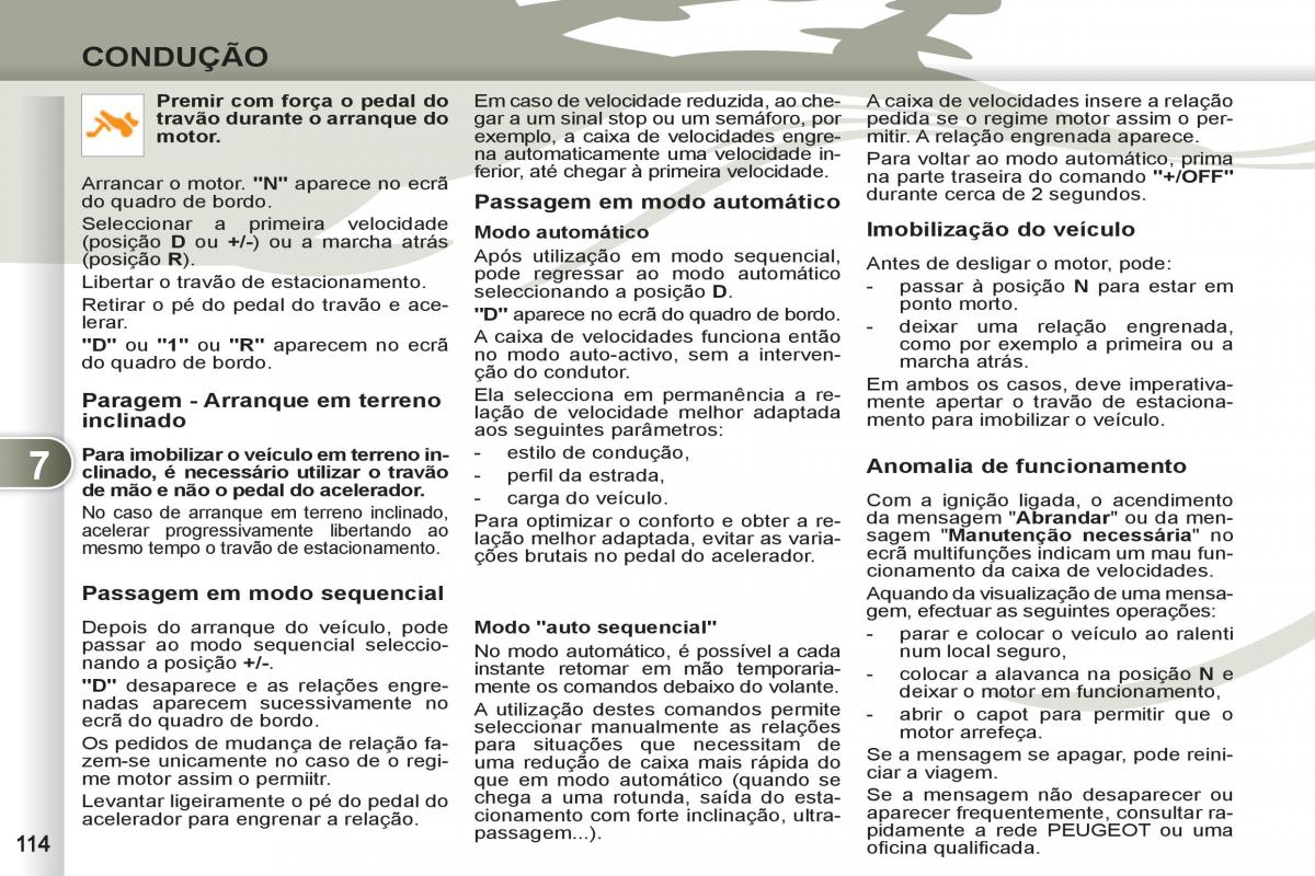 Peugeot 4007 manual del propietario / page 116