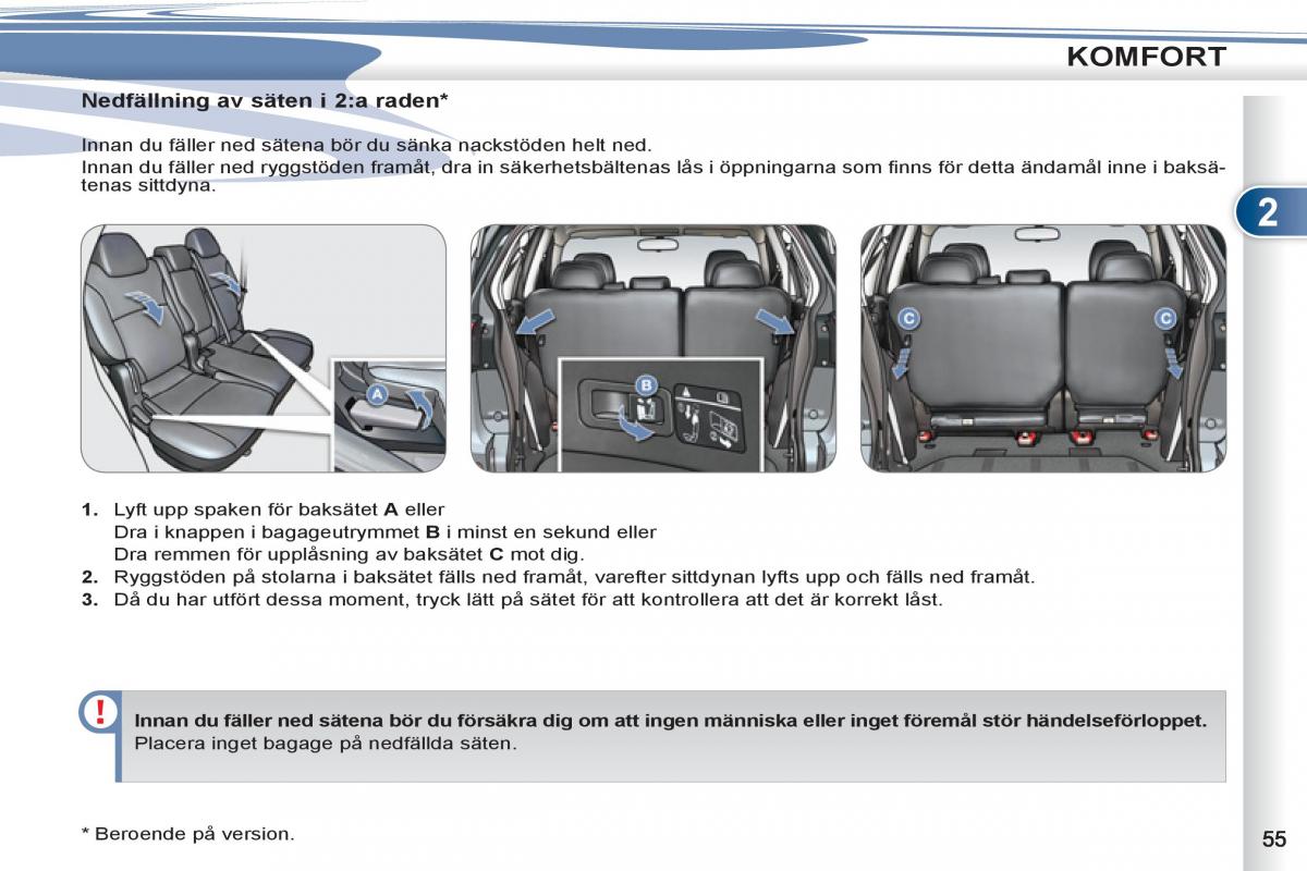 Peugeot 4007 instruktionsbok / page 57