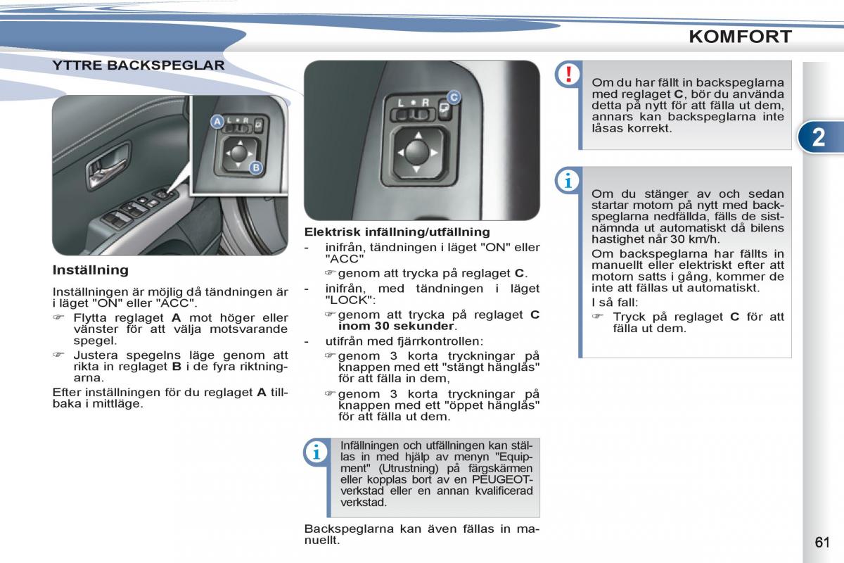 Peugeot 4007 instruktionsbok / page 63