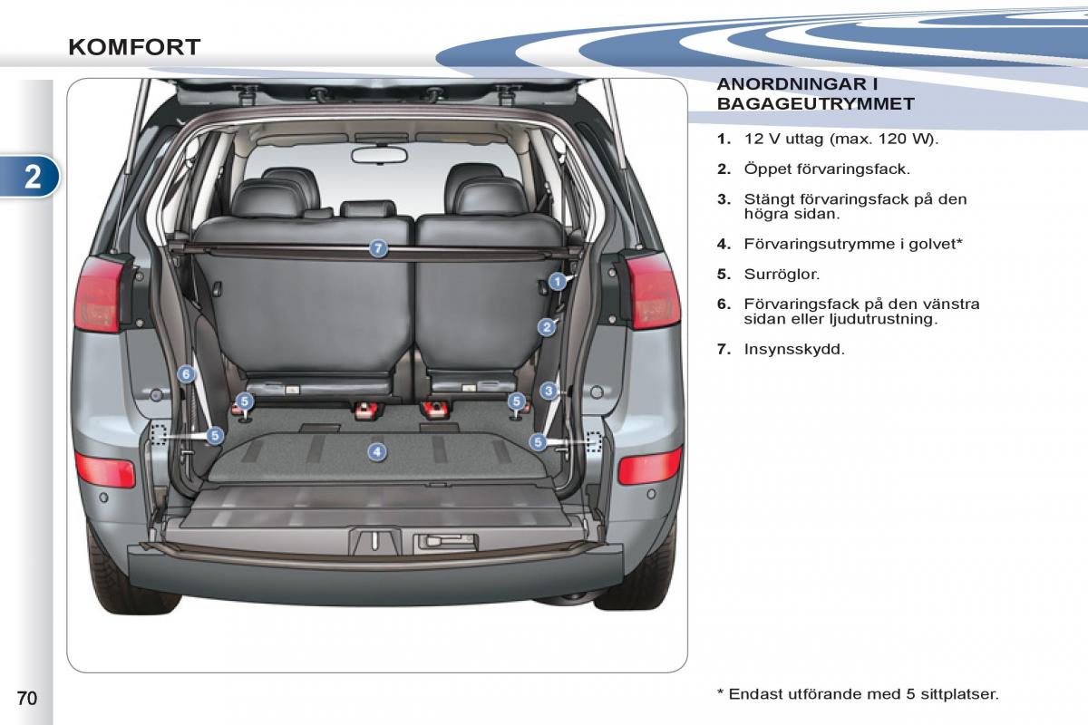 Peugeot 4007 instruktionsbok / page 72