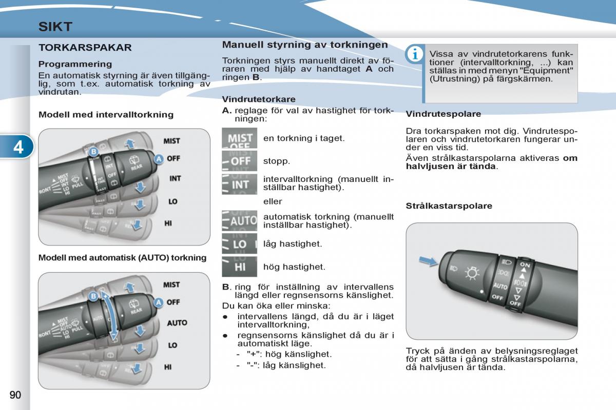 Peugeot 4007 instruktionsbok / page 92