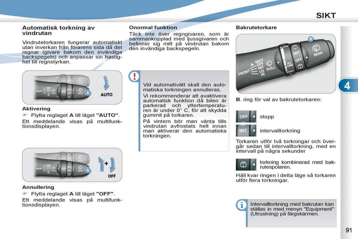 Peugeot 4007 instruktionsbok / page 93