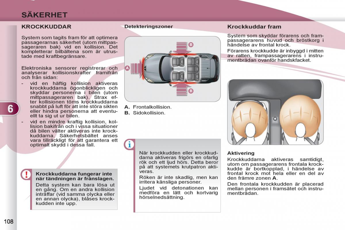 Peugeot 4007 instruktionsbok / page 110