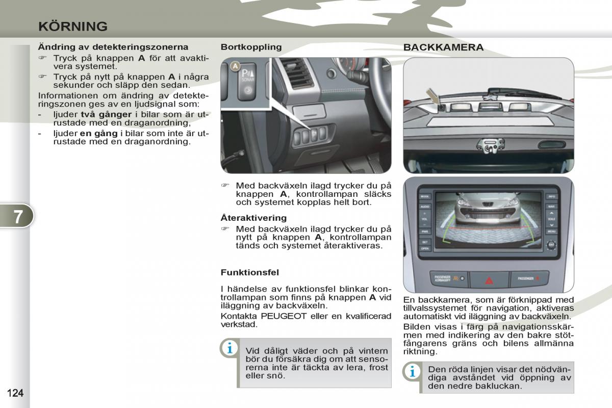 Peugeot 4007 instruktionsbok / page 126