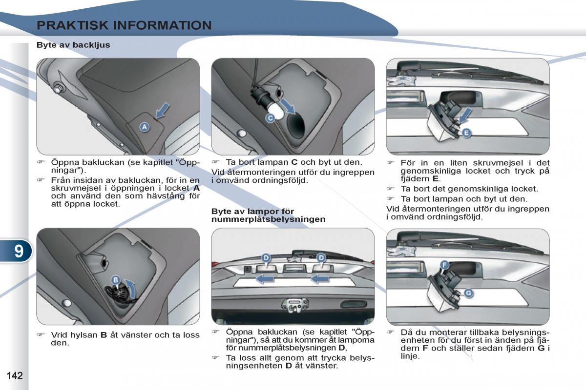 Peugeot 4007 instruktionsbok / page 144