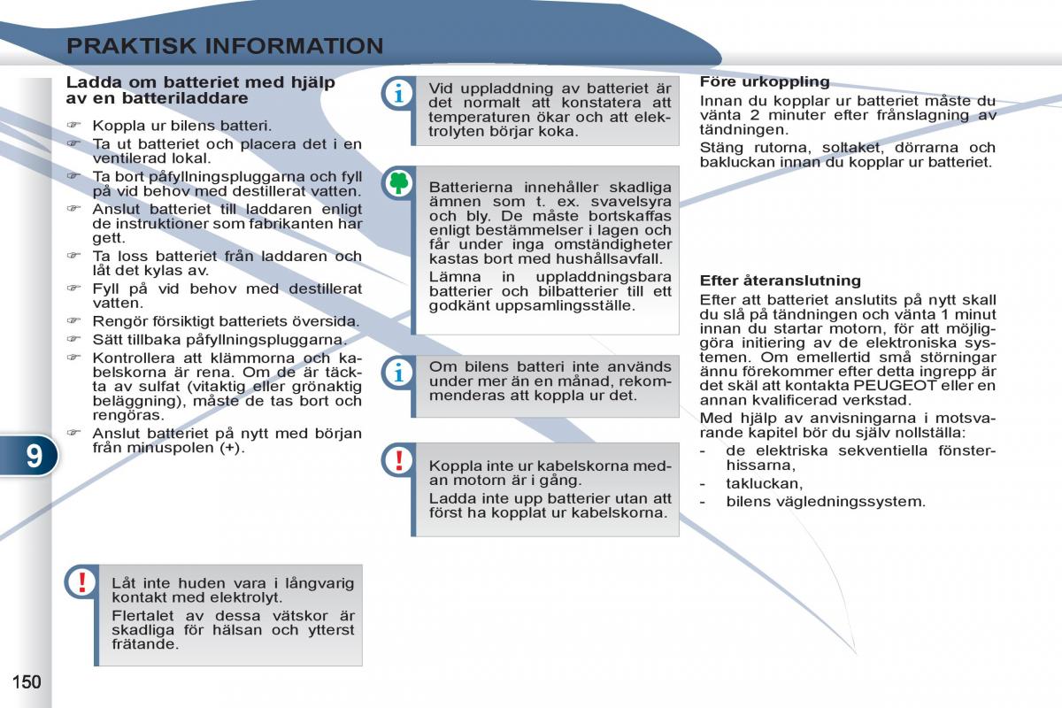 Peugeot 4007 instruktionsbok / page 152