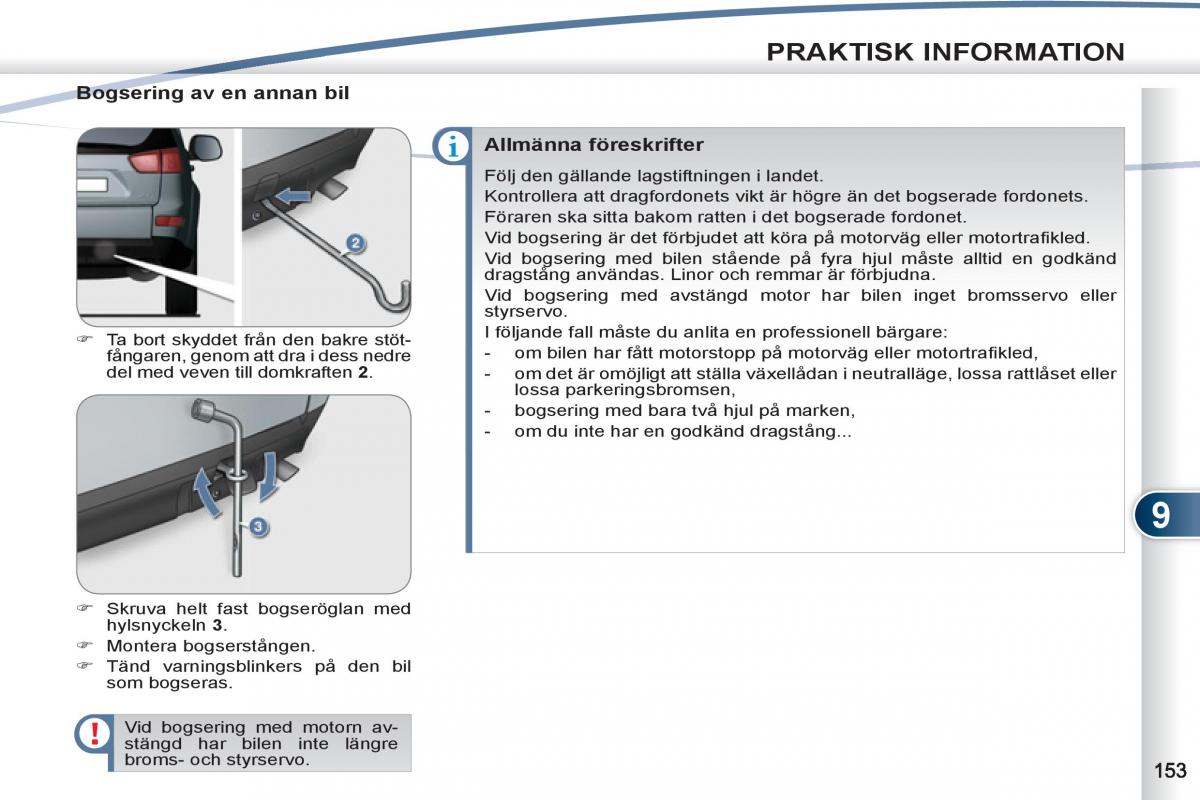 Peugeot 4007 instruktionsbok / page 155