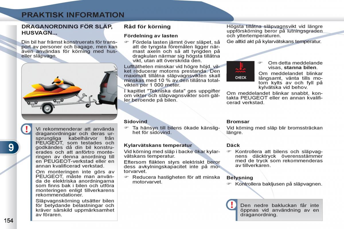 Peugeot 4007 instruktionsbok / page 156