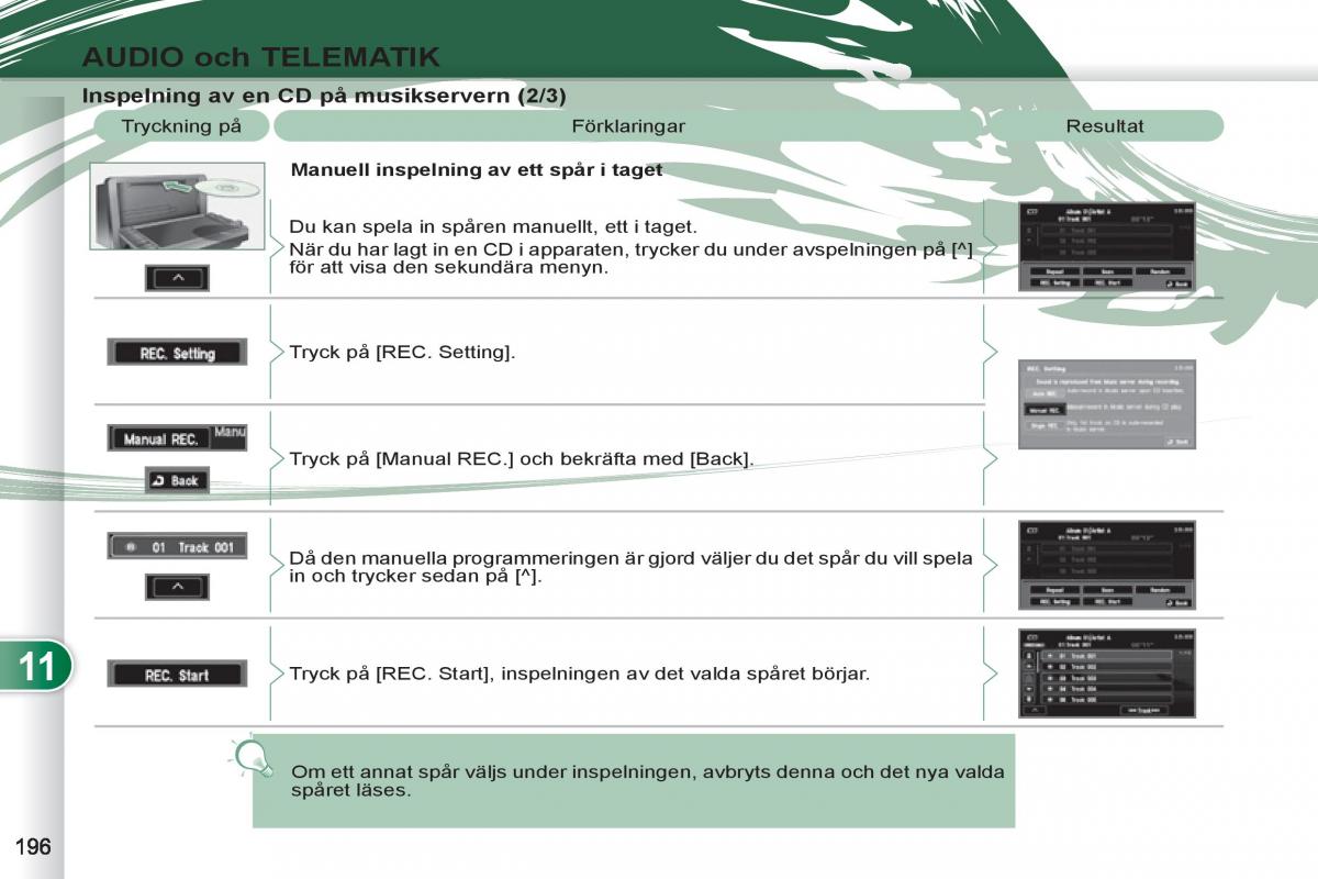 Peugeot 4007 instruktionsbok / page 198