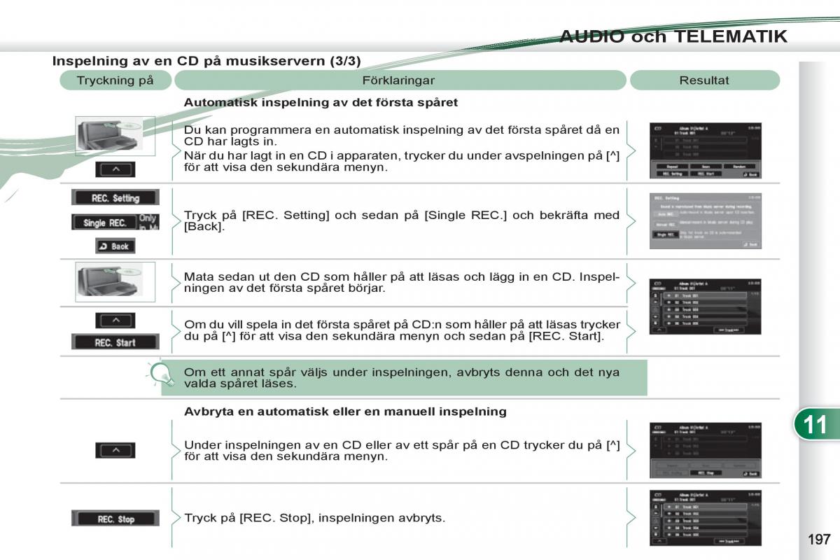 Peugeot 4007 instruktionsbok / page 199