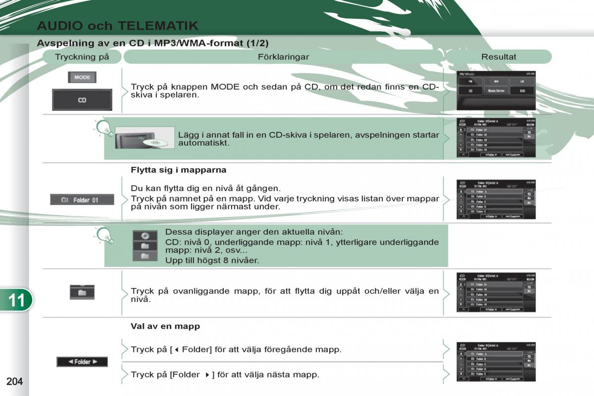 Peugeot 4007 instruktionsbok / page 206