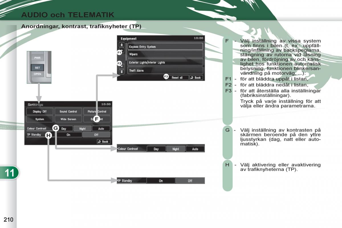 Peugeot 4007 instruktionsbok / page 212