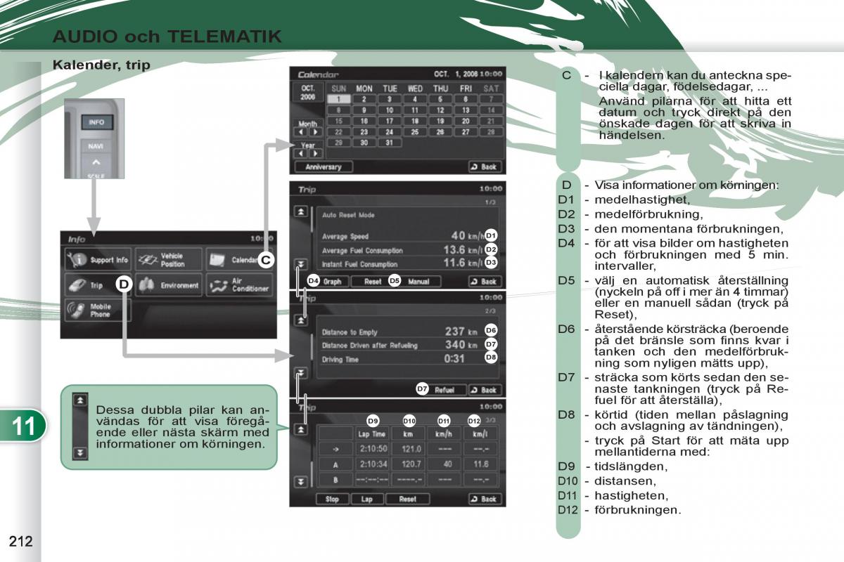 Peugeot 4007 instruktionsbok / page 214